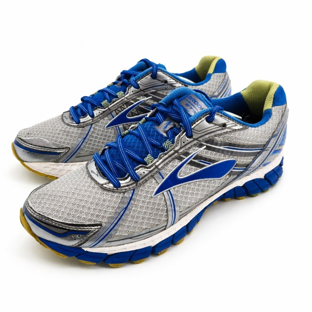 Brooks Adrenaline GTS 15 Womens 10.5B Silver Blue Running Shoes Stability
